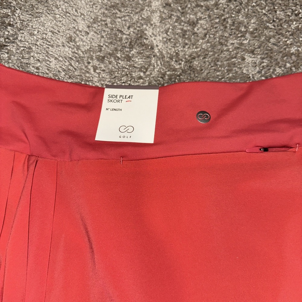 CALIA By Carrie Underwood Women's 14" Side Pleat Guava Pink Golf Skort XL - Picture 6 of 6